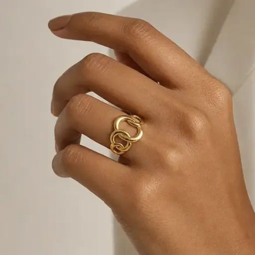 [AC-AN-352] Anillo en acero gold ajustable