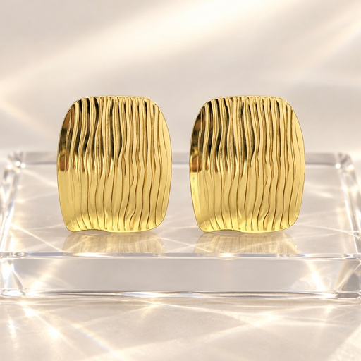 [AC-AR-525] Arete en Acero Inoxidable gold rectangular