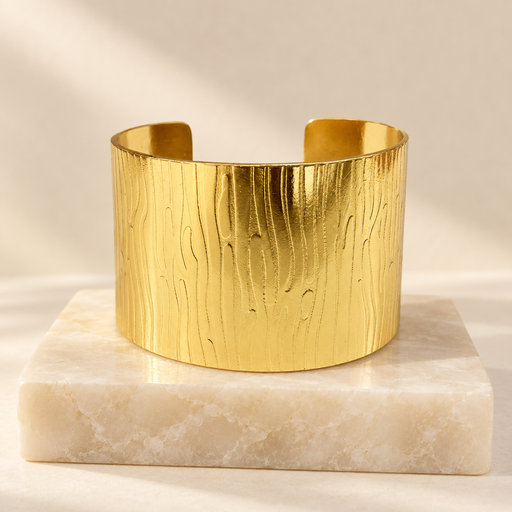 [AC-PL-348] Brazalete rigido en Acero Inoxidable dorado