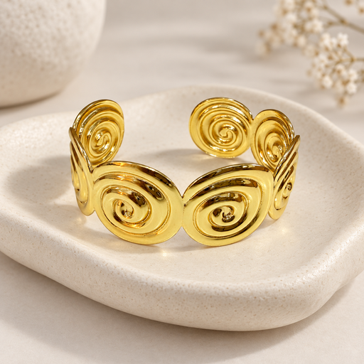 [AC-PL-349] Brazalete rigido en Acero Inoxidable dorado