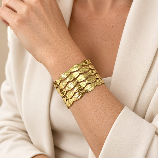 [AC-PL-350] Brazalete rigido en Acero Inoxidable dorado