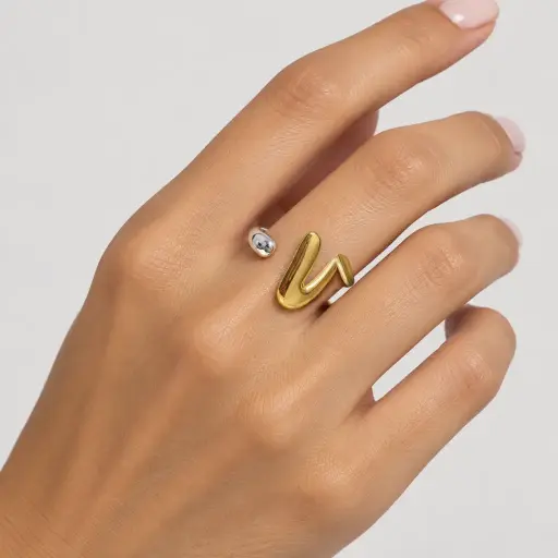 [AC-AN-388] Anillo en Acero Inoxidable Bicolor