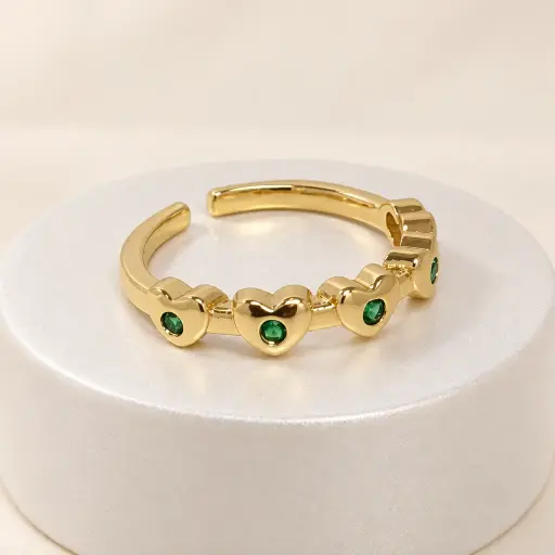 [G-AN-279] Anillo en rodinado plateado cristal color