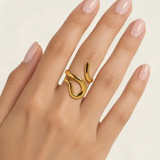 [AC-AN-400] Anillo en acero gold ajustable