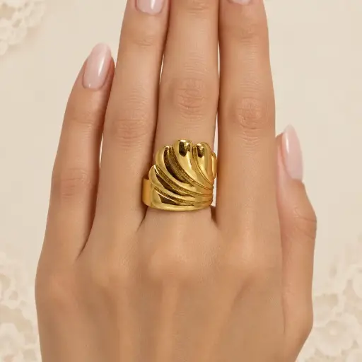 [AC-AN-410] Anillo en acero gold ajustable