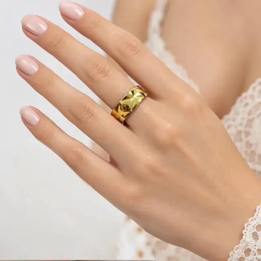 [AC-AN-416] Anillo en acero gold ajustable