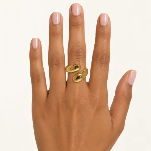 [AC-AN-430] Anillo en acero inoxidable gold premium chunky 316L